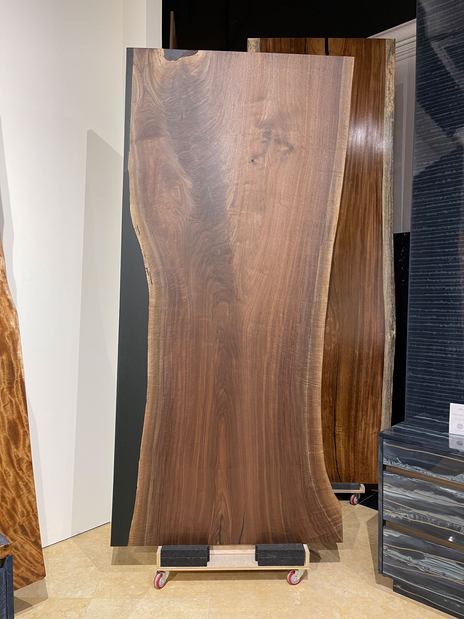 Walnut Live Edge Wood With Black Kinon Kinon Surface Design Inc