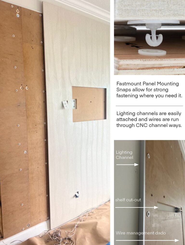 Hanging wall panels with Fastmount panel mounting system - Kinon ...